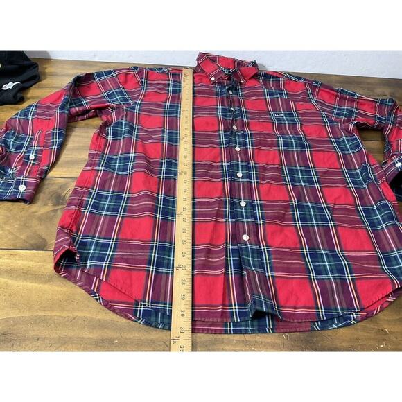 Vineyard Vines Mens XL Red Plaid Classic Fit Tucker Collar Button Up Shirt - Picture 7 of 9